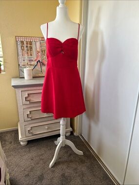 Speechless Red Spaghetti-Strap Mini Dress with Front Twist